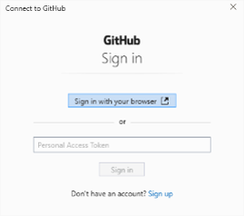 Git hitelesítési ablak